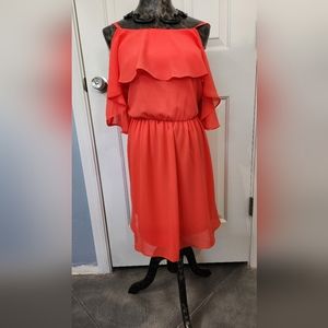 Rayon dress, off the shoulder